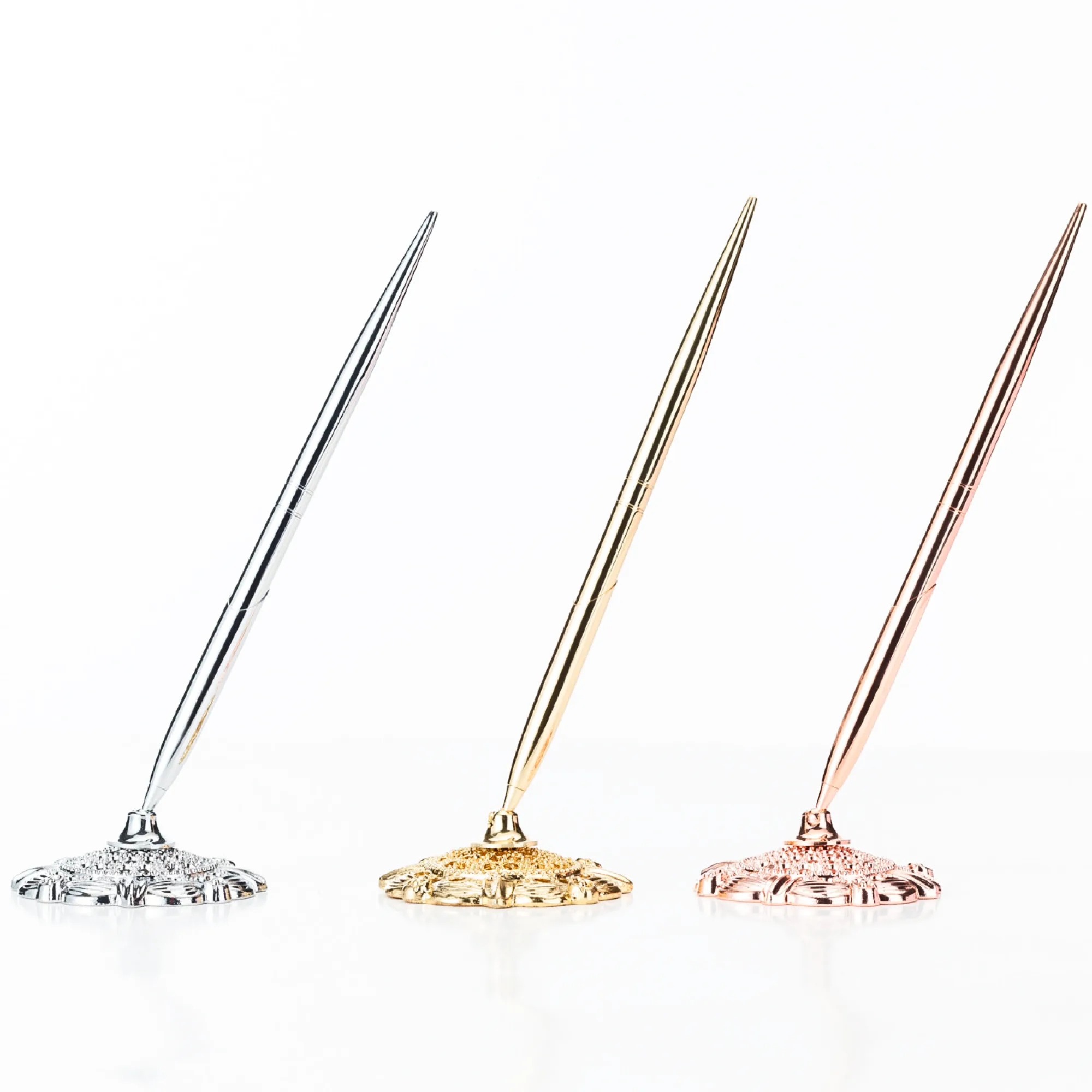 Metal Desk Ballpoint Pen with Base — View 1