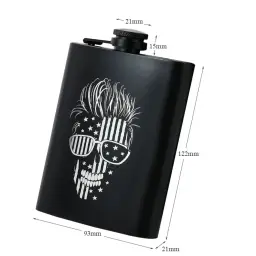 Stainless Steel Hip Flask with Skull Design thumbnail 5