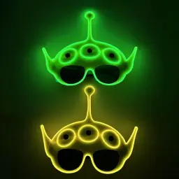 EL Glowing Glasses with Three-Eyed Alien Design thumbnail 2