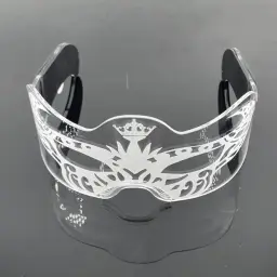 LED Light-Up Acrylic Half-Face Mask with Glasses-Style Arms thumbnail 2