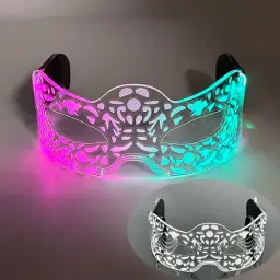 LED Light-Up Acrylic Half-Face Mask with Glasses-Style Arms thumbnail 8