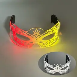 LED Light-Up Acrylic Half-Face Mask with Glasses-Style Arms thumbnail 7