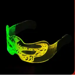 LED Light-Up Acrylic Half-Face Mask with Glasses-Style Arms thumbnail 4