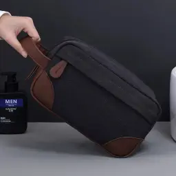 Canvas Wash Bag with Zipper Closure thumbnail 3