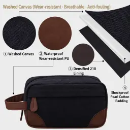 Canvas Wash Bag with Zipper Closure thumbnail 4