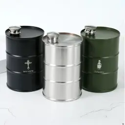 750 ml 304 Stainless Steel Barrel-Shaped Flask thumbnail 2