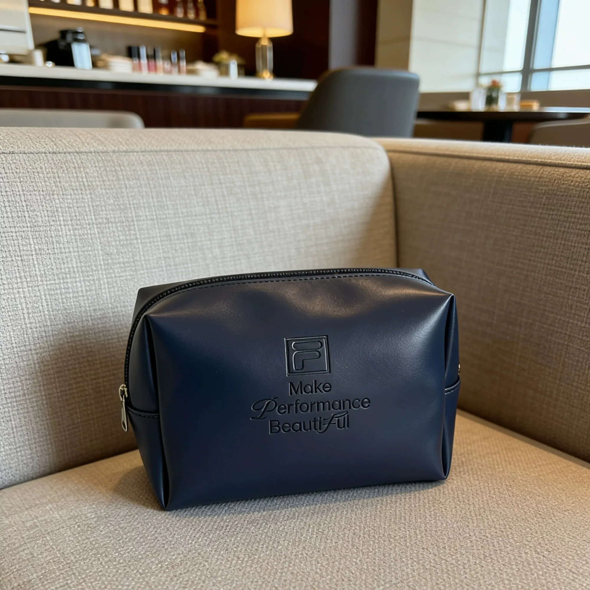 PU Square Cosmetic Bag with Zipper Closure thumbnail 6