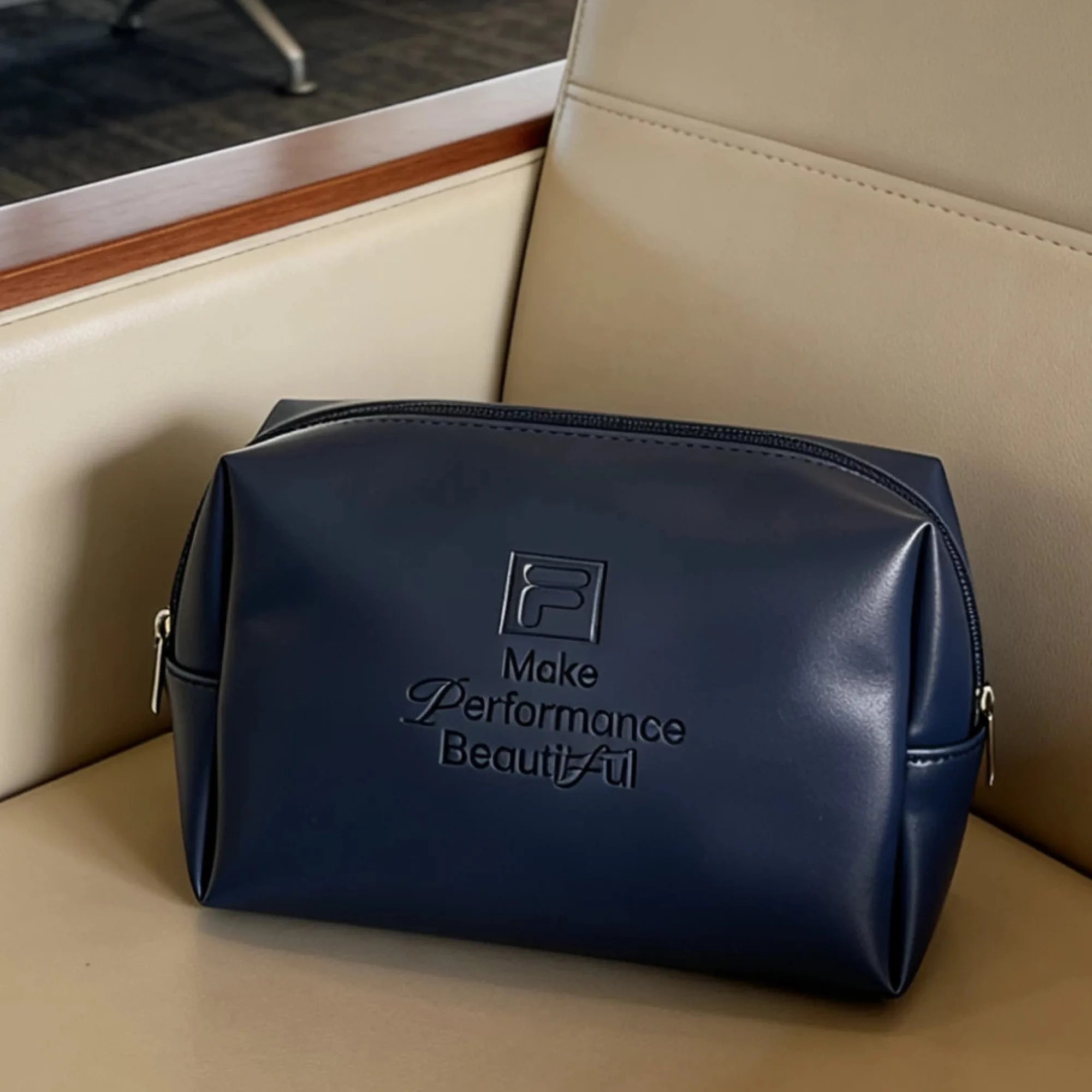 PU Square Cosmetic Bag with Zipper Closure thumbnail 4