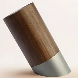 Cylindrical Pen Holder in Walnut Wood and Stainless Steel thumbnail 6