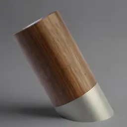 Cylindrical Pen Holder in Walnut Wood and Stainless Steel thumbnail 4