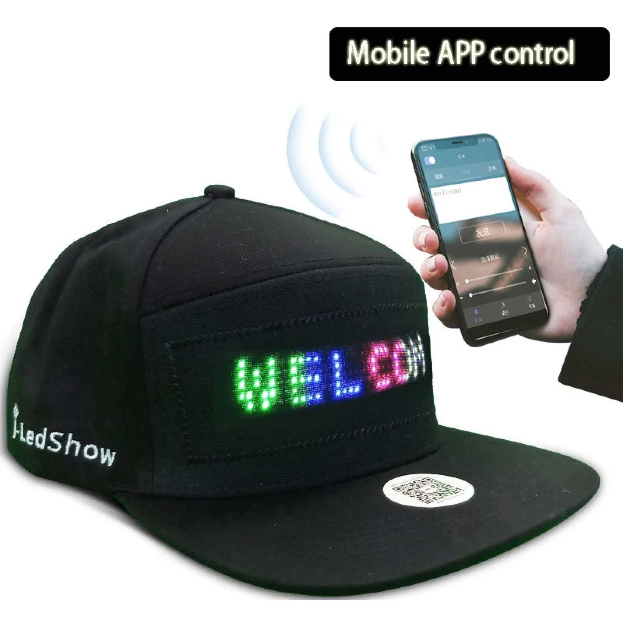 LED Display Cap with Mobile APP Control