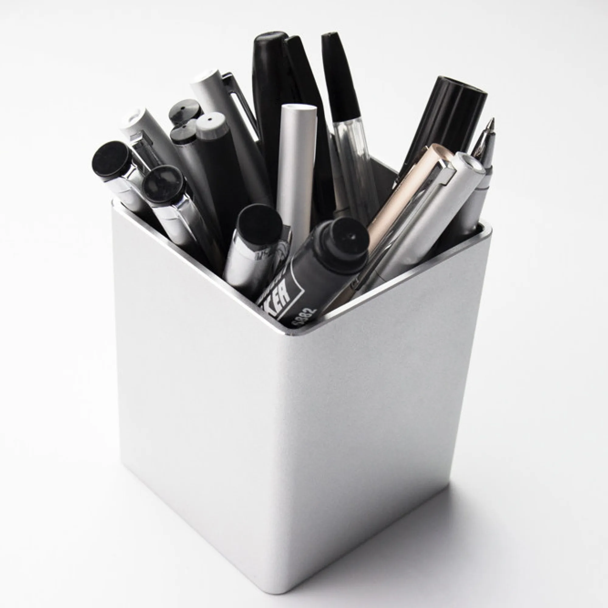 Metal Square Desk Pen Holder