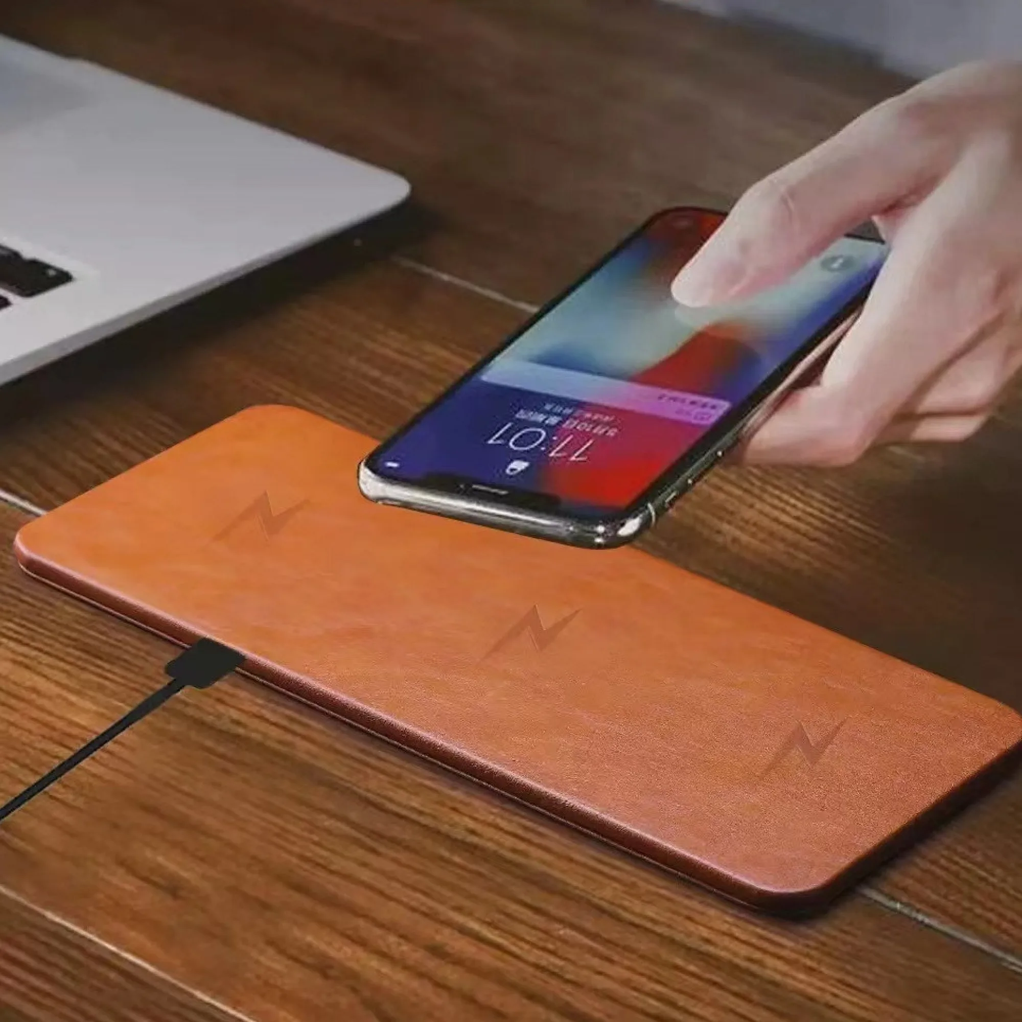 PU Leather Three-in-One Wireless Charger thumbnail 3