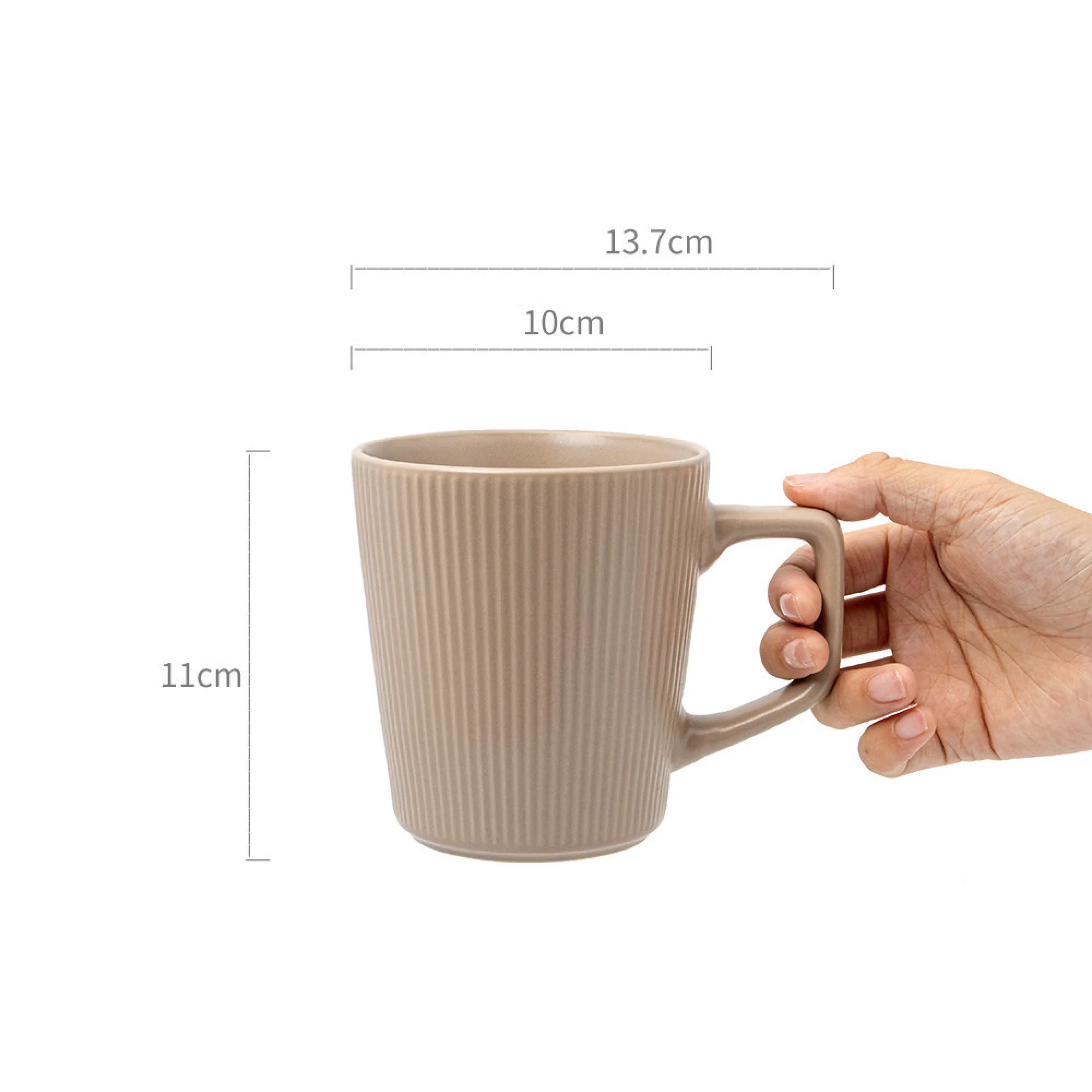 Ceramic Striped Mug Set of 2, 500ml Each thumbnail 7