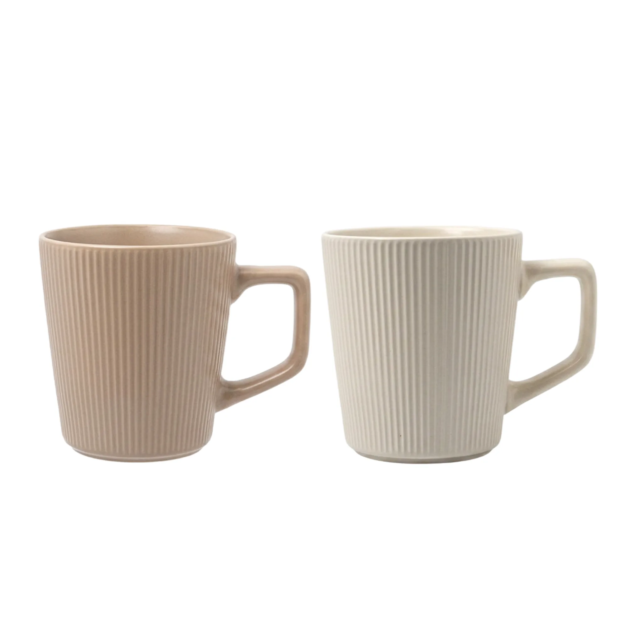 Ceramic Striped Mug Set of 2, 500ml Each — View 1