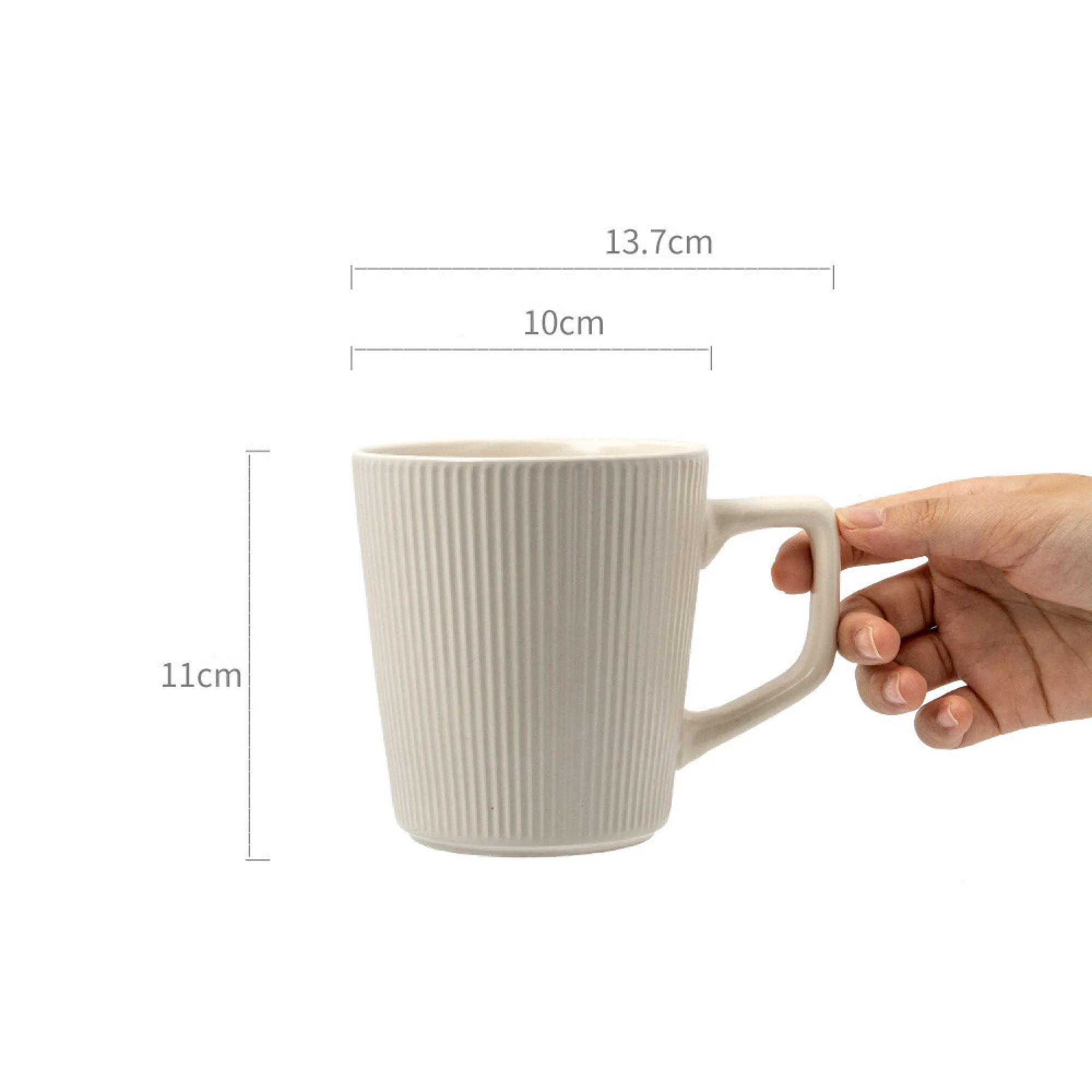 Ceramic Striped Mug Set of 2, 500ml Each thumbnail 8