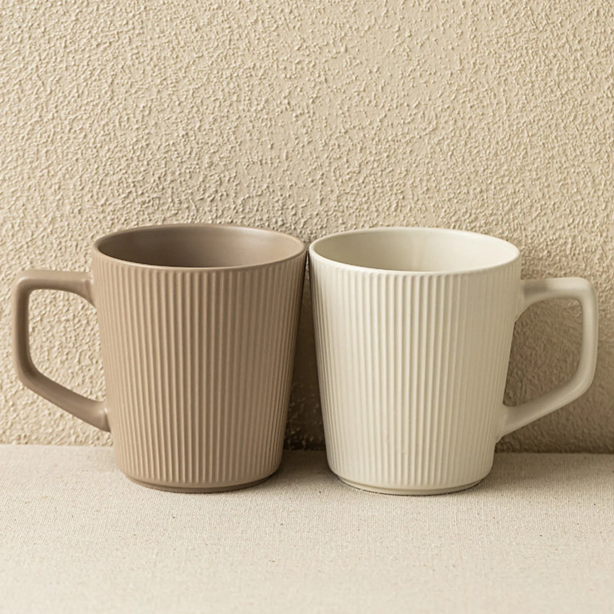 Ceramic Striped Mug Set of 2, 500ml Each thumbnail 4