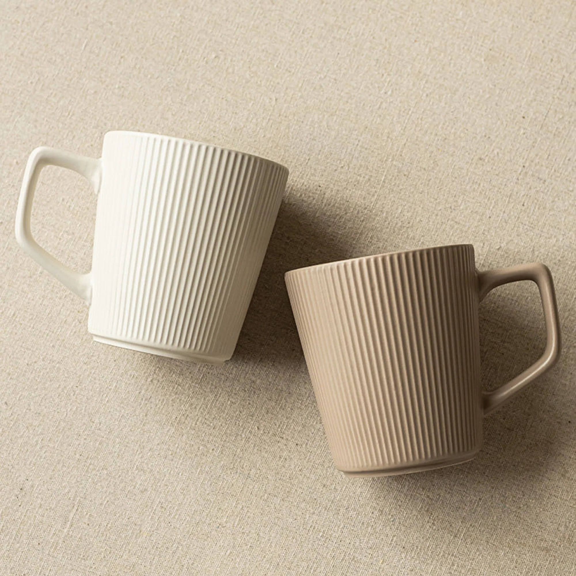Ceramic Striped Mug Set of 2, 500ml Each thumbnail 5
