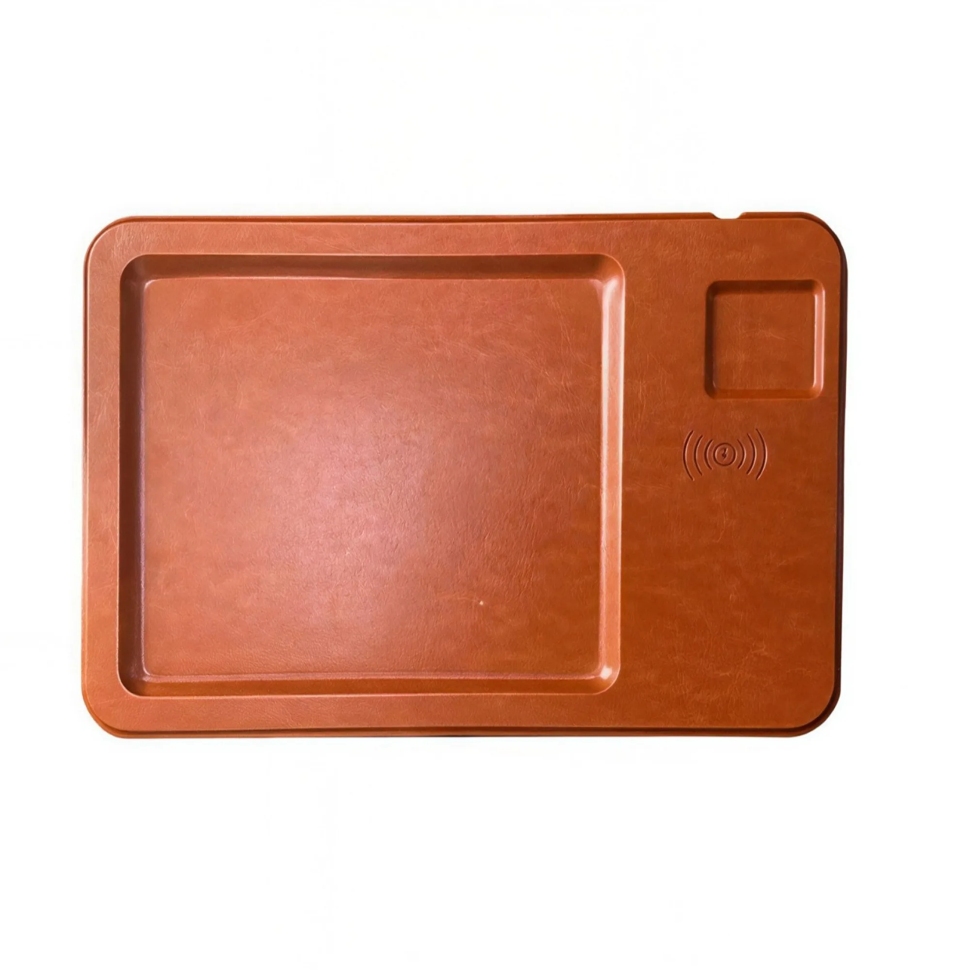 15W Wireless Charging Storage Tray with PU Leather Finish