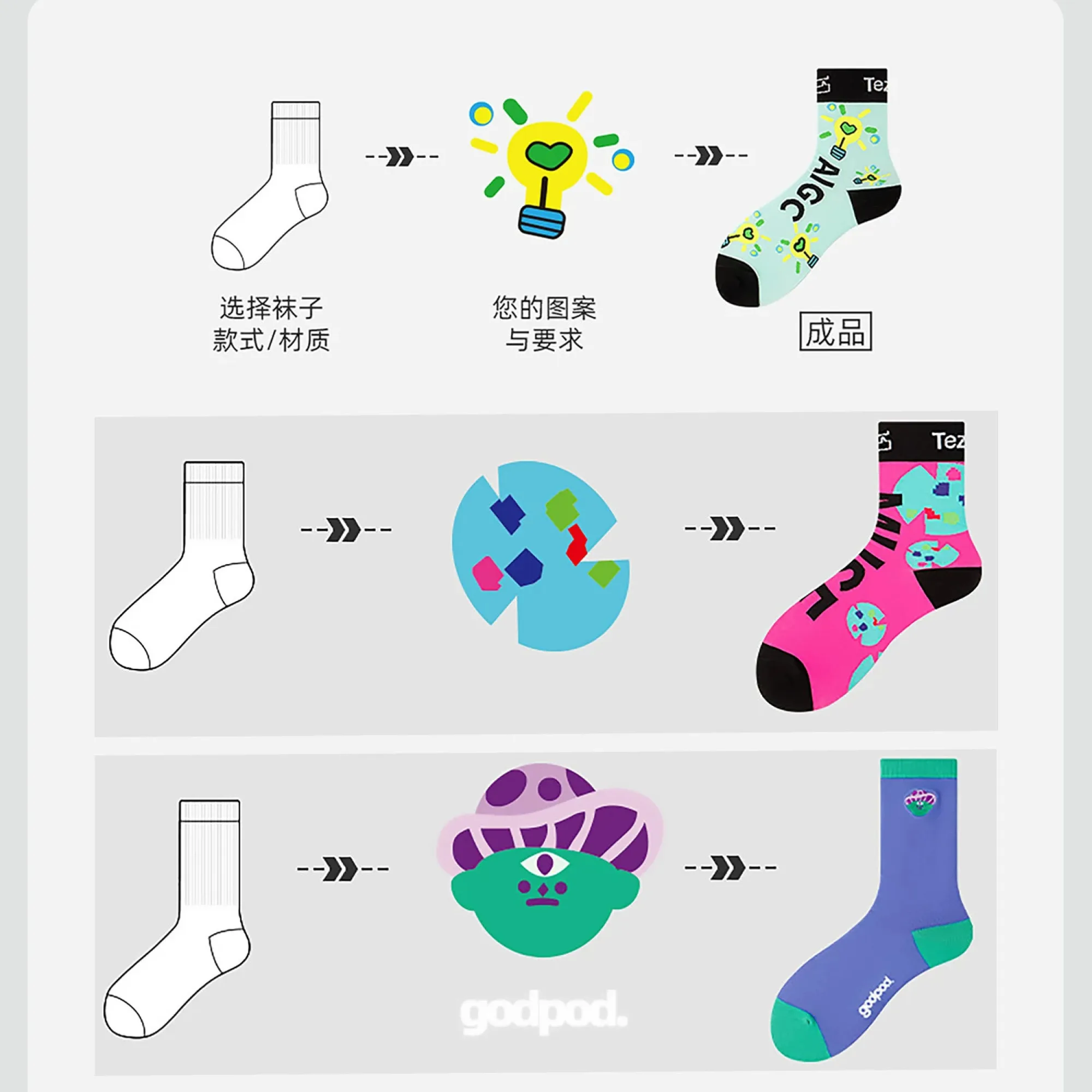 Unisex Cotton Crew and Short Socks with Antibacterial and Anti-Odor Properties thumbnail 3