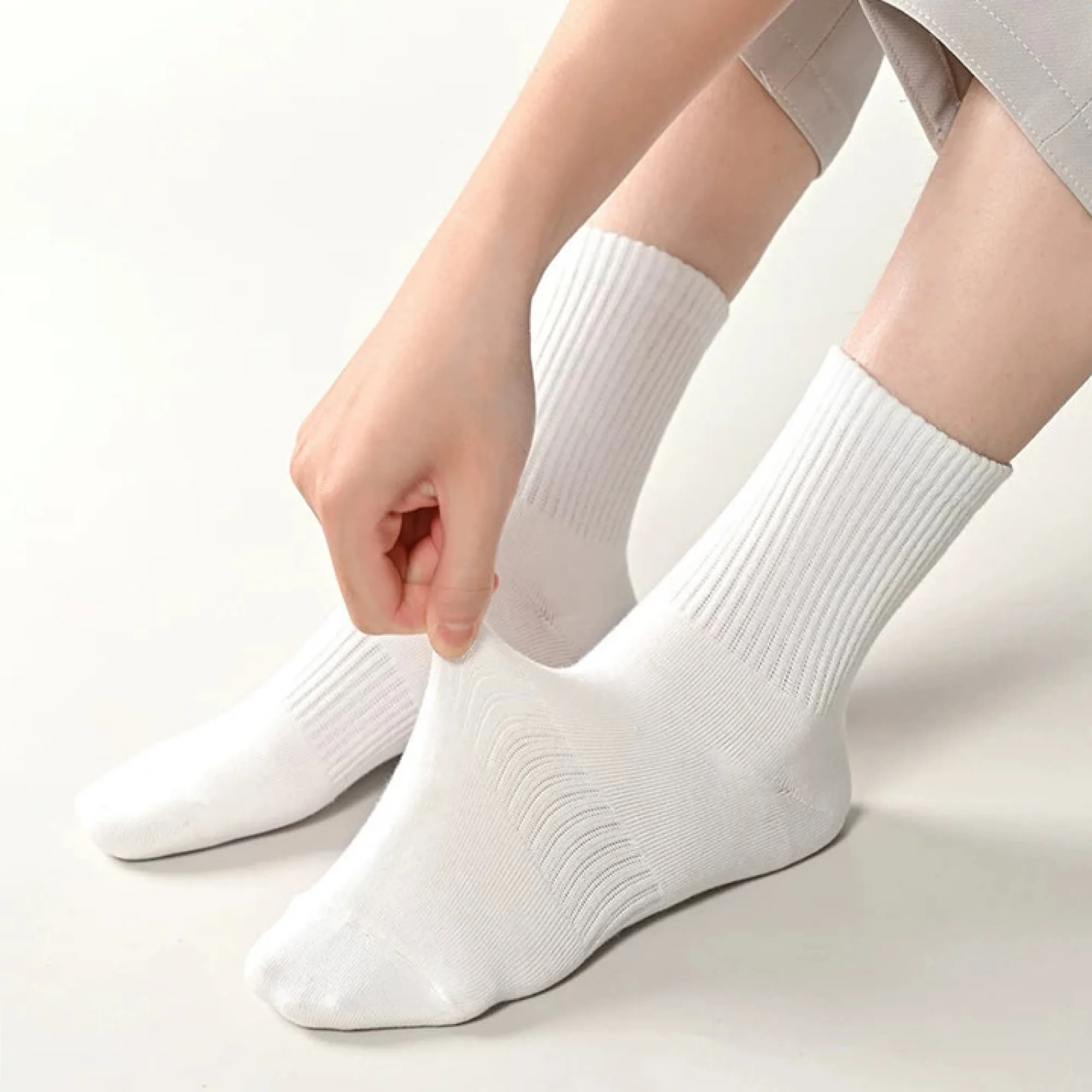 Unisex Cotton Crew and Short Socks with Antibacterial and Anti-Odor Properties — View 1