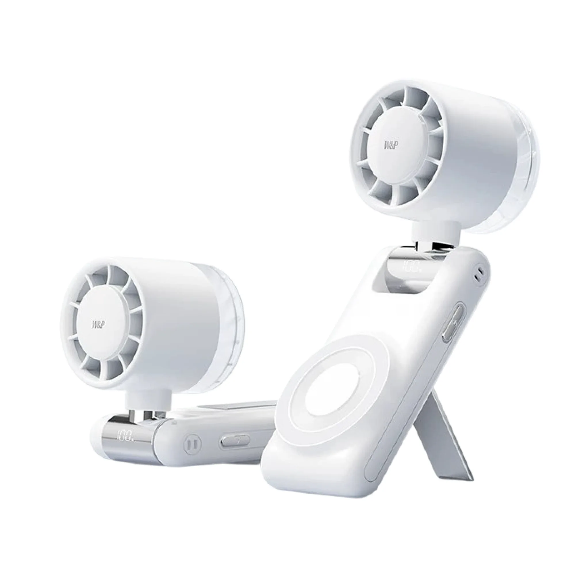 W&P Handheld/Desktop Foldable Fan with Magnetic Phone Stand — View 1