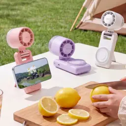 W&P Handheld/Desktop Foldable Fan with Magnetic Phone Stand thumbnail 2
