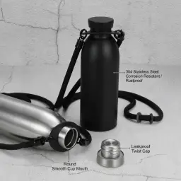 304 Stainless Steel Vacuum Insulated Milk Bottle Cup with Lanyard thumbnail 4