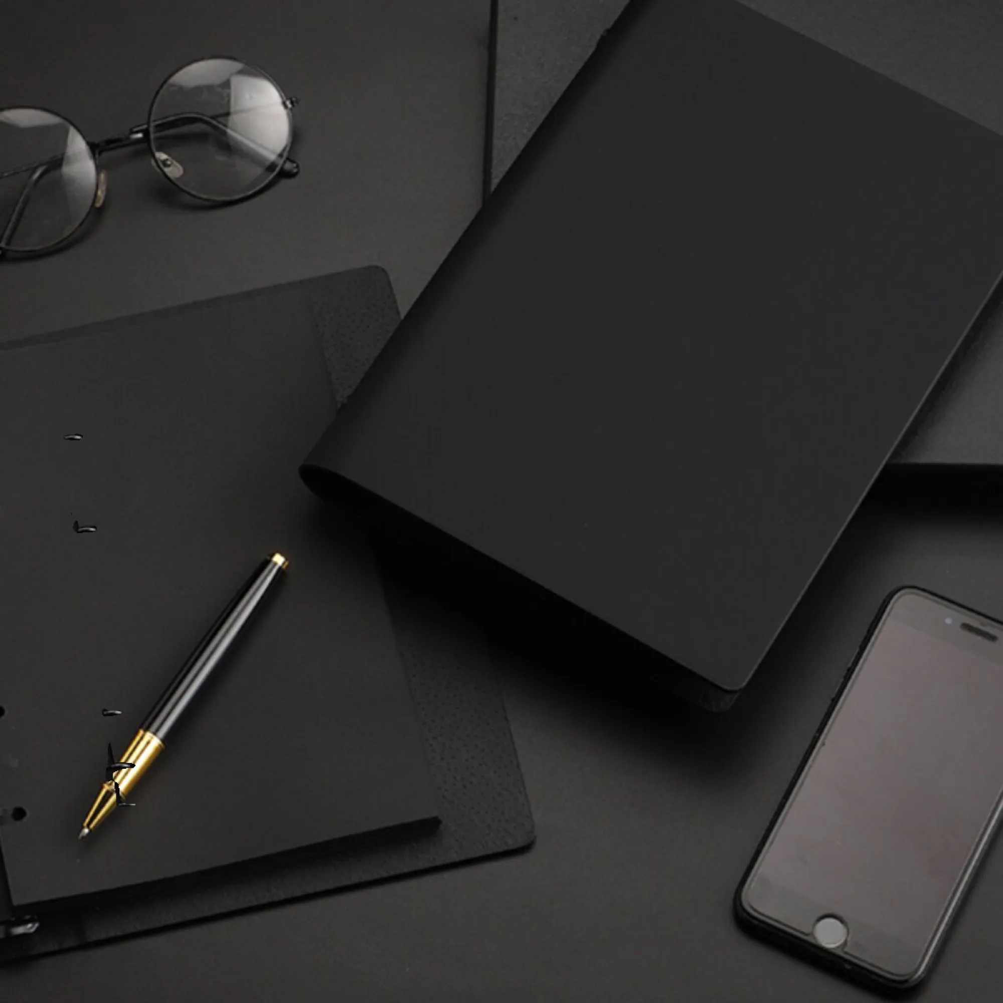 A5 Loose-Leaf Notebook with Faux Leather Cover