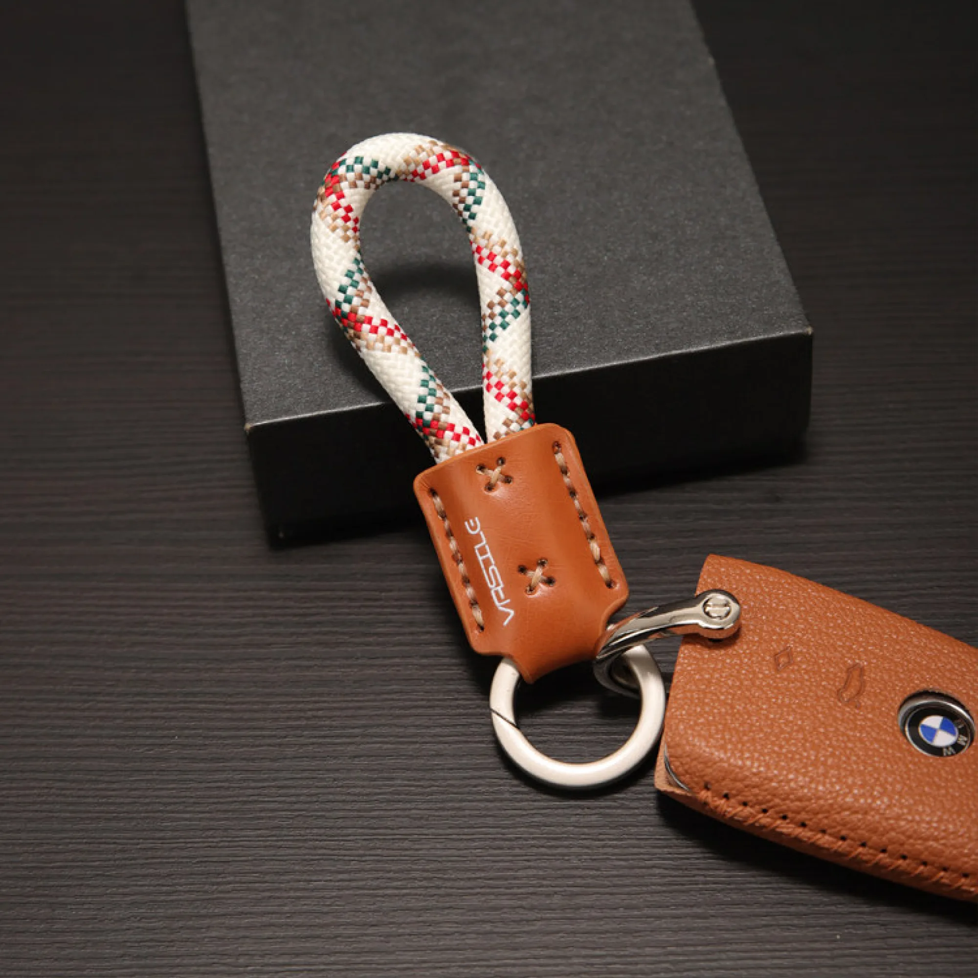 Cow Leather Keychain Key Ring thumbnail 3