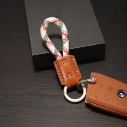 Cow Leather Keychain Key Ring thumbnail 4