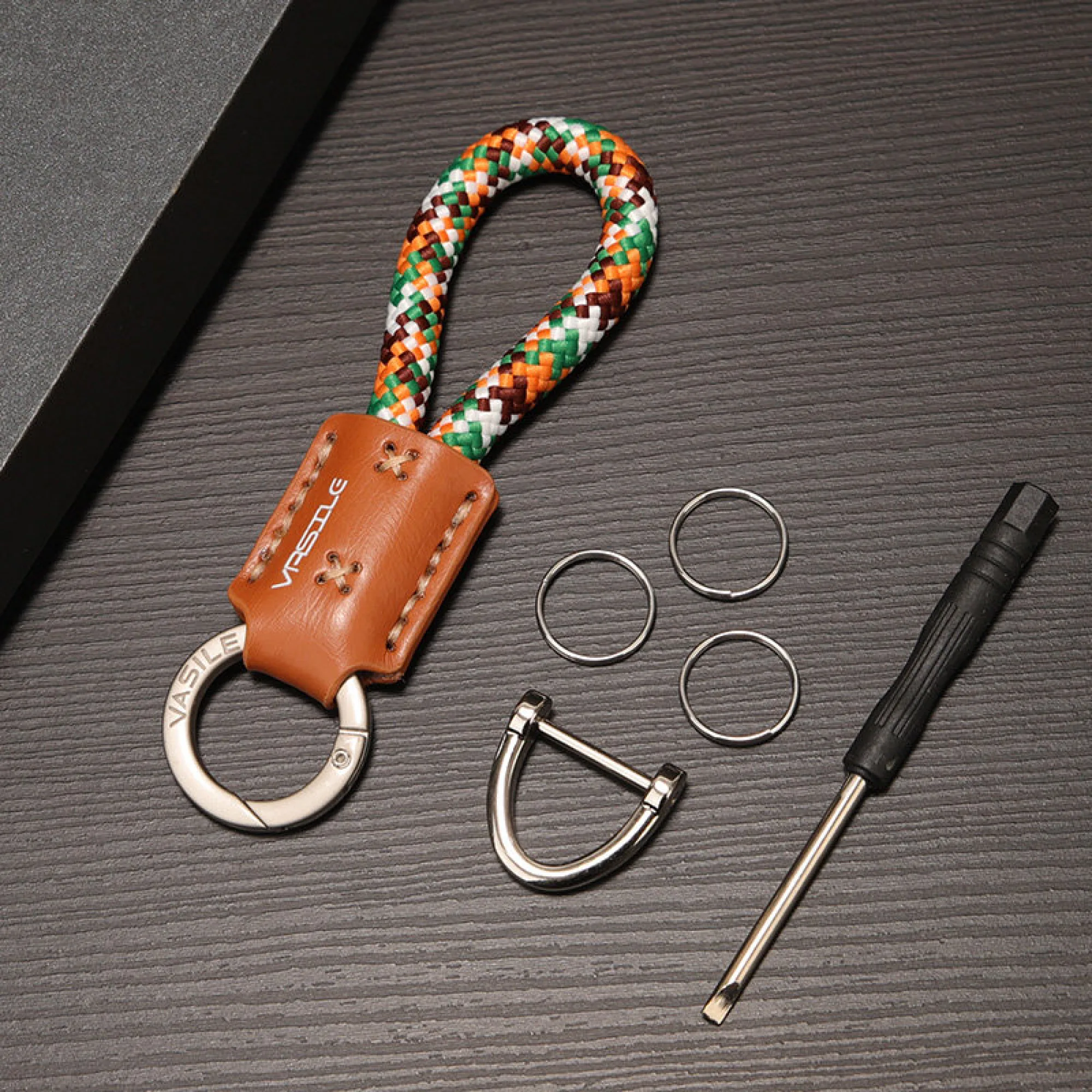 Cow Leather Keychain Key Ring thumbnail 8