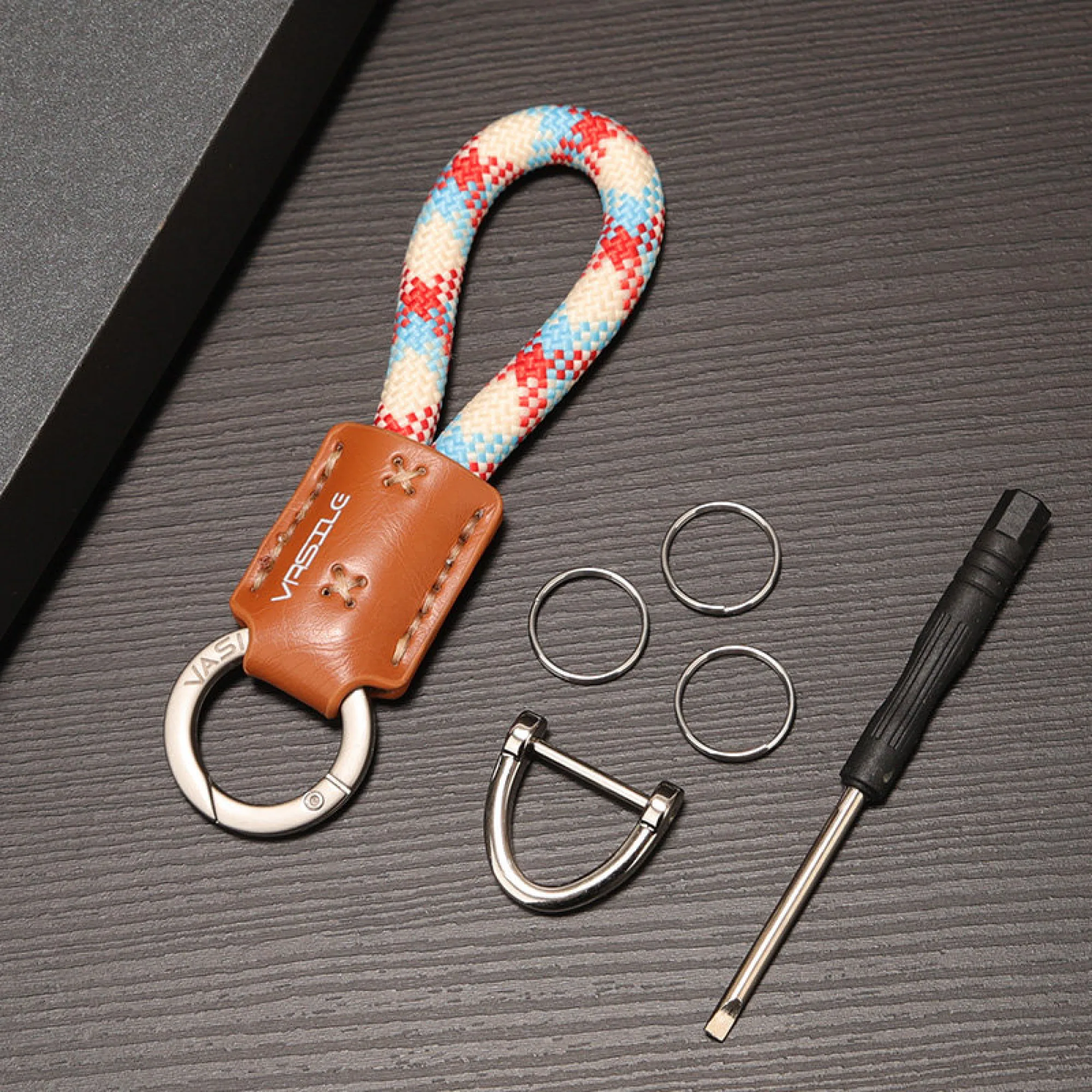 Cow Leather Keychain Key Ring thumbnail 7