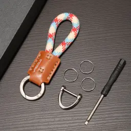 Cow Leather Keychain Key Ring thumbnail 7
