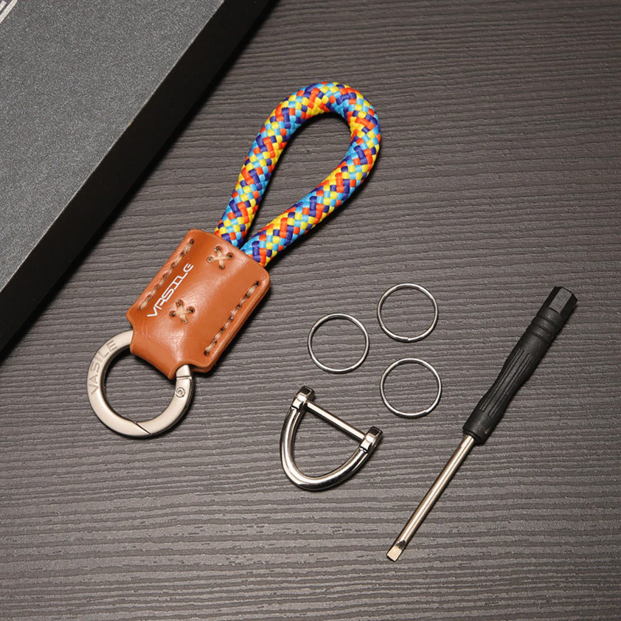 Cow Leather Keychain Key Ring thumbnail 11