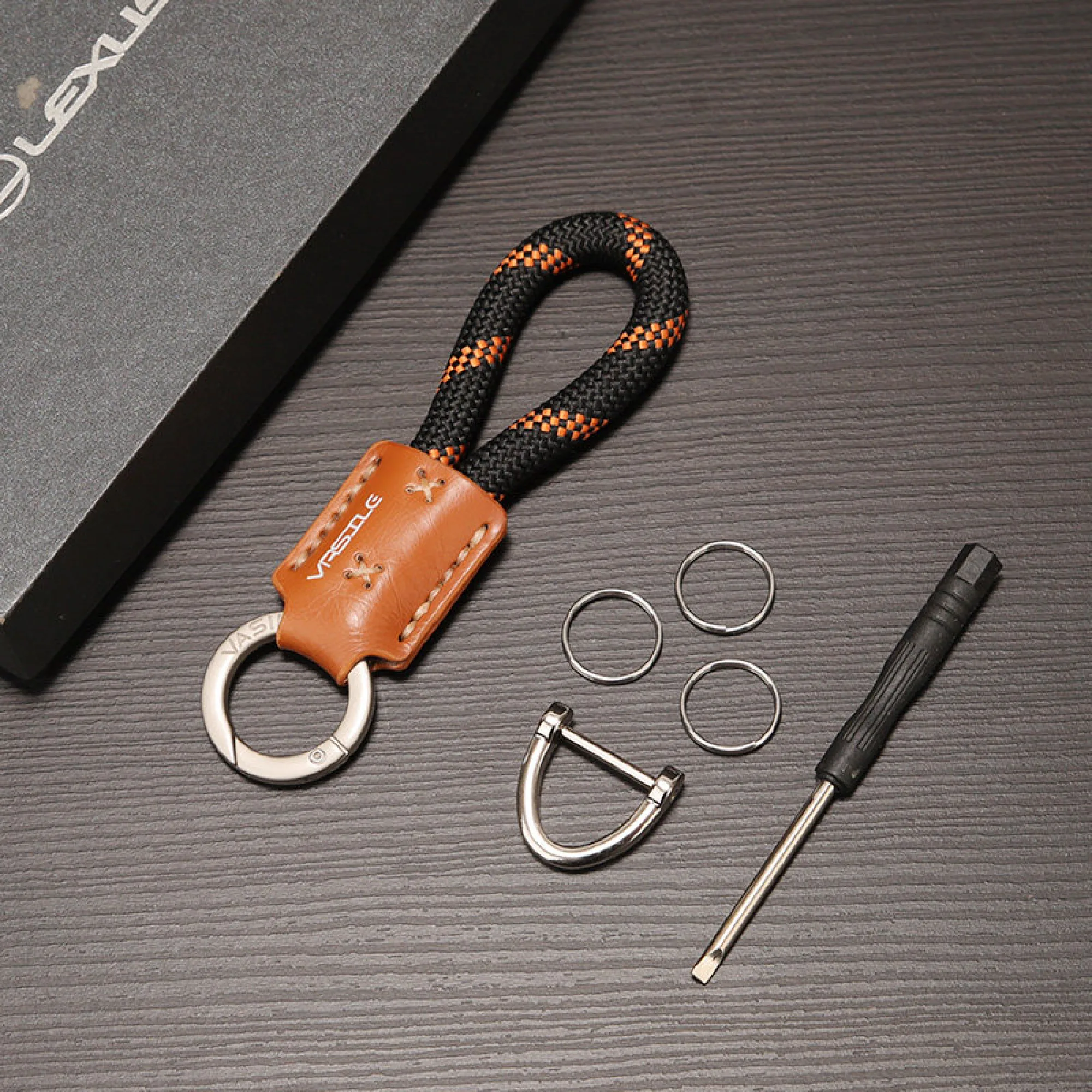 Cow Leather Keychain Key Ring thumbnail 10