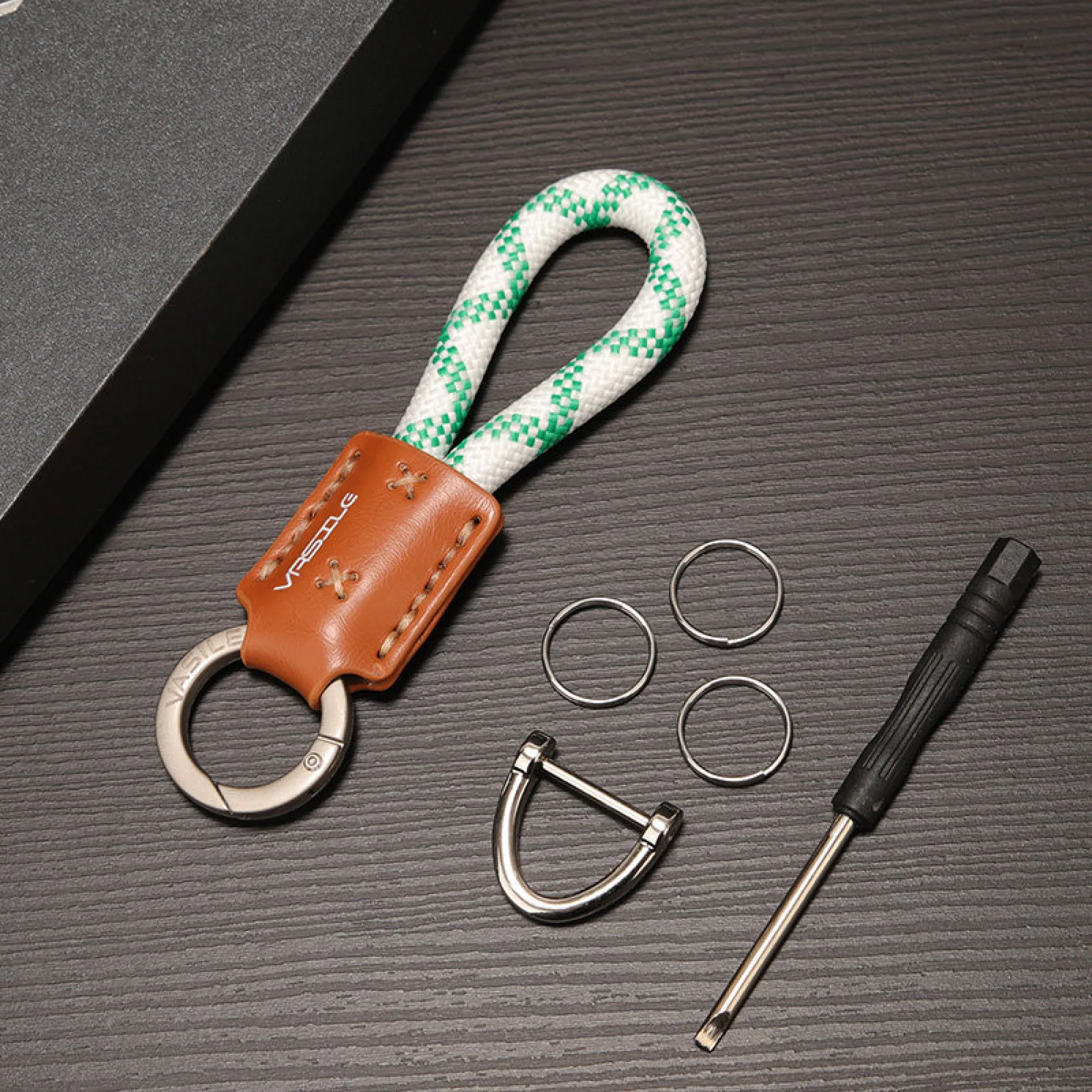 Cow Leather Keychain Key Ring thumbnail 12