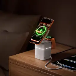 Pisen 65W 4-in-1 Wireless Charging Station with Qi2 and Cooling Fan thumbnail 4