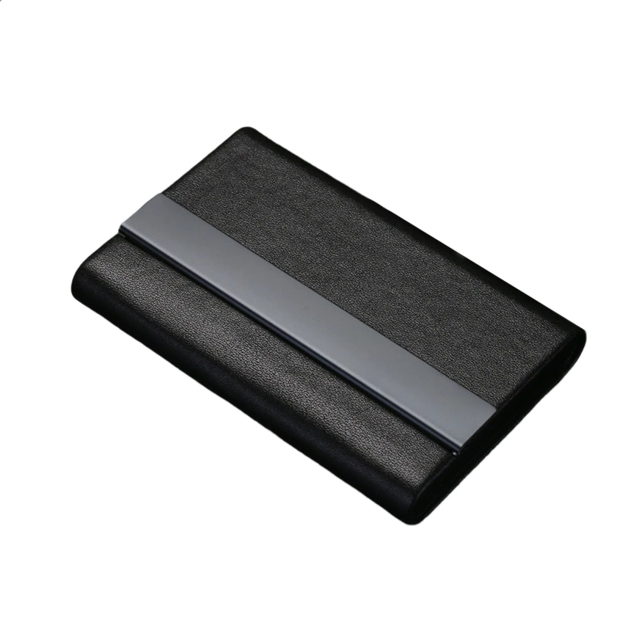 Microfiber Leather Business Card Holder with Stainless Steel Structure thumbnail 3