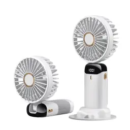 Portable Neck-Hanging Handheld Desktop Fan with Digital Display and 5-Speed Adjustment thumbnail 1