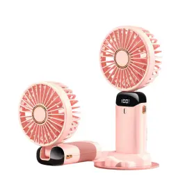 Portable Neck-Hanging Handheld Desktop Fan with Digital Display and 5-Speed Adjustment thumbnail 8