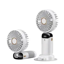 Portable Neck-Hanging Handheld Desktop Fan with Digital Display and 5-Speed Adjustment thumbnail 7