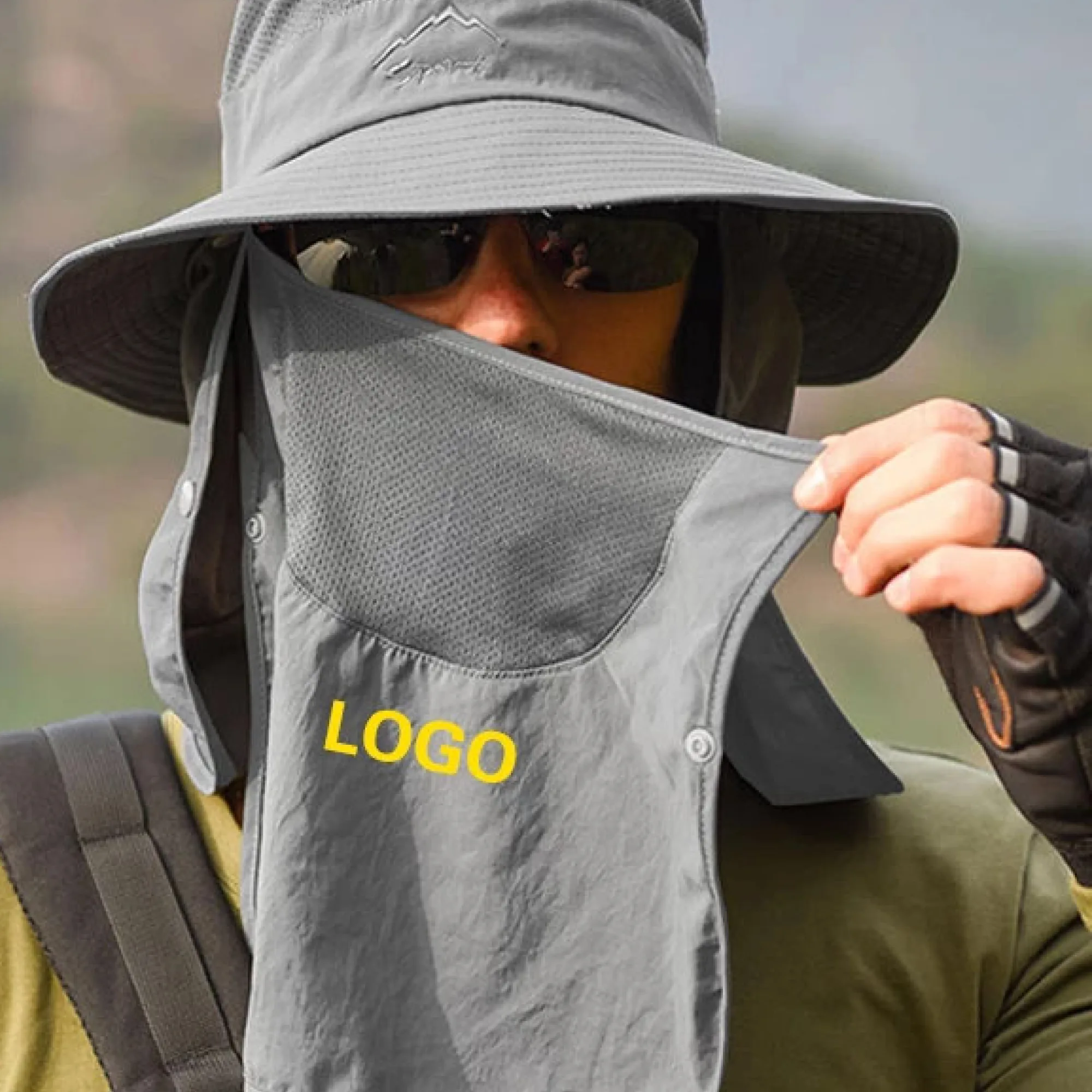 Adjustable Sun Protection Bucket Hat with Neck Flap and Face Cover thumbnail 2