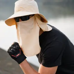 Adjustable Sun Protection Bucket Hat with Neck Flap and Face Cover thumbnail 2