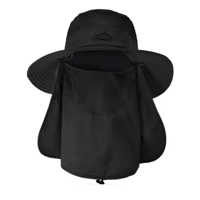 Adjustable Sun Protection Bucket Hat with Neck Flap and Face Cover — alternate view 1