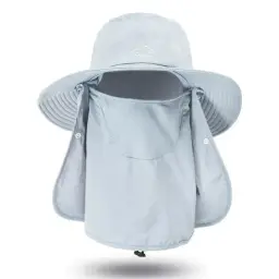 Adjustable Sun Protection Bucket Hat with Neck Flap and Face Cover thumbnail 12