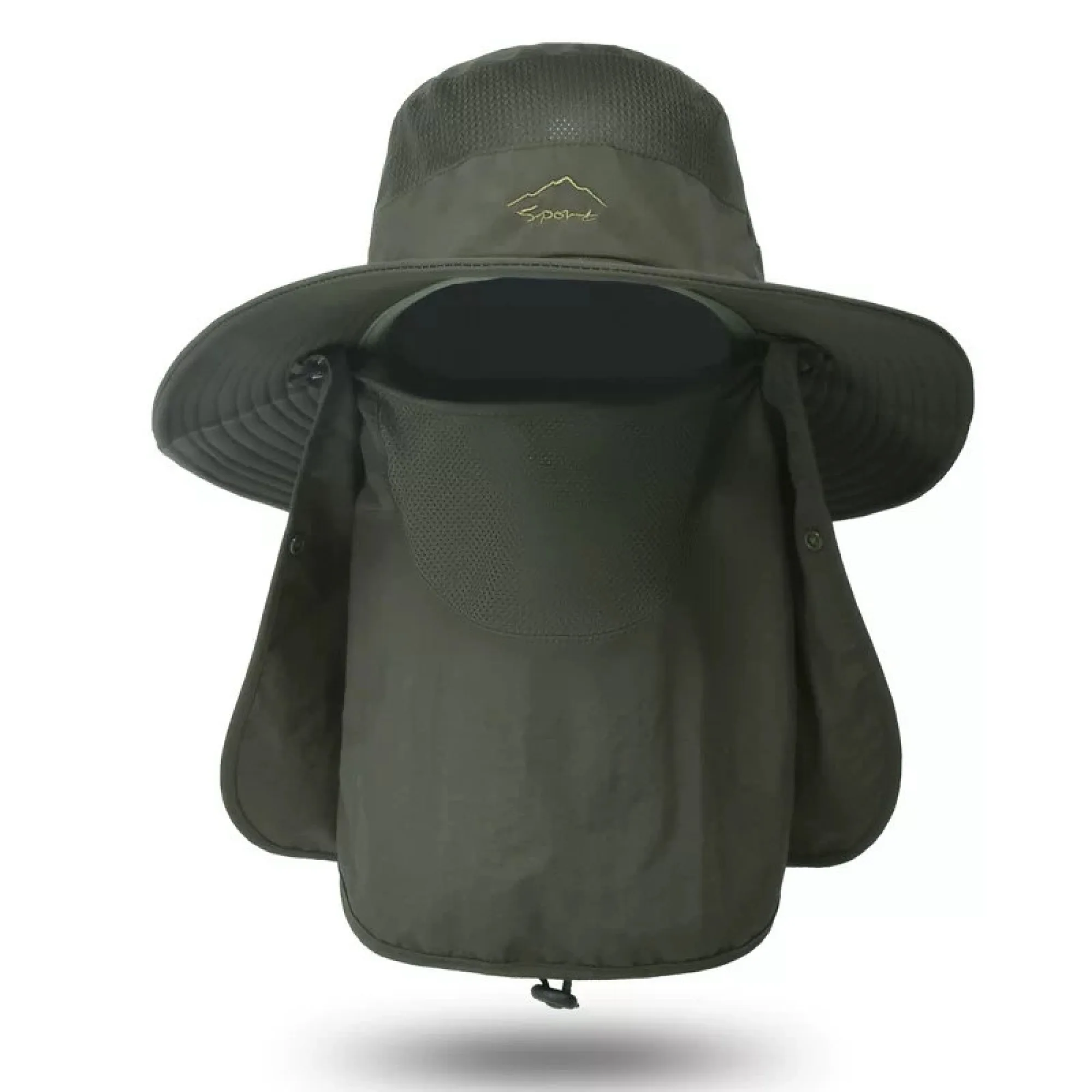 Adjustable Sun Protection Bucket Hat with Neck Flap and Face Cover thumbnail 10