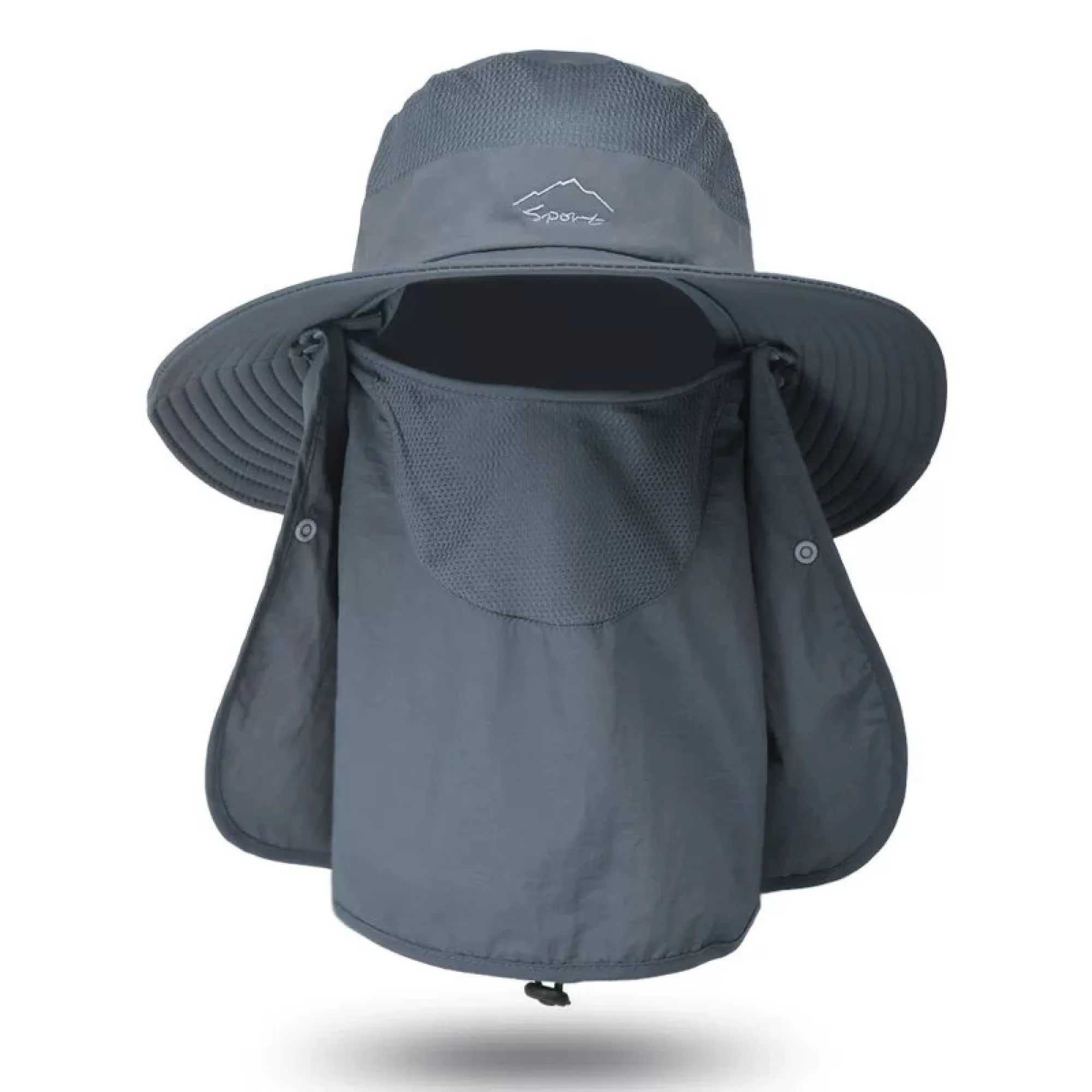 Adjustable Sun Protection Bucket Hat with Neck Flap and Face Cover thumbnail 14