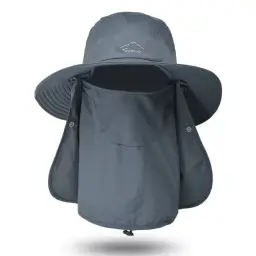 Adjustable Sun Protection Bucket Hat with Neck Flap and Face Cover thumbnail 14