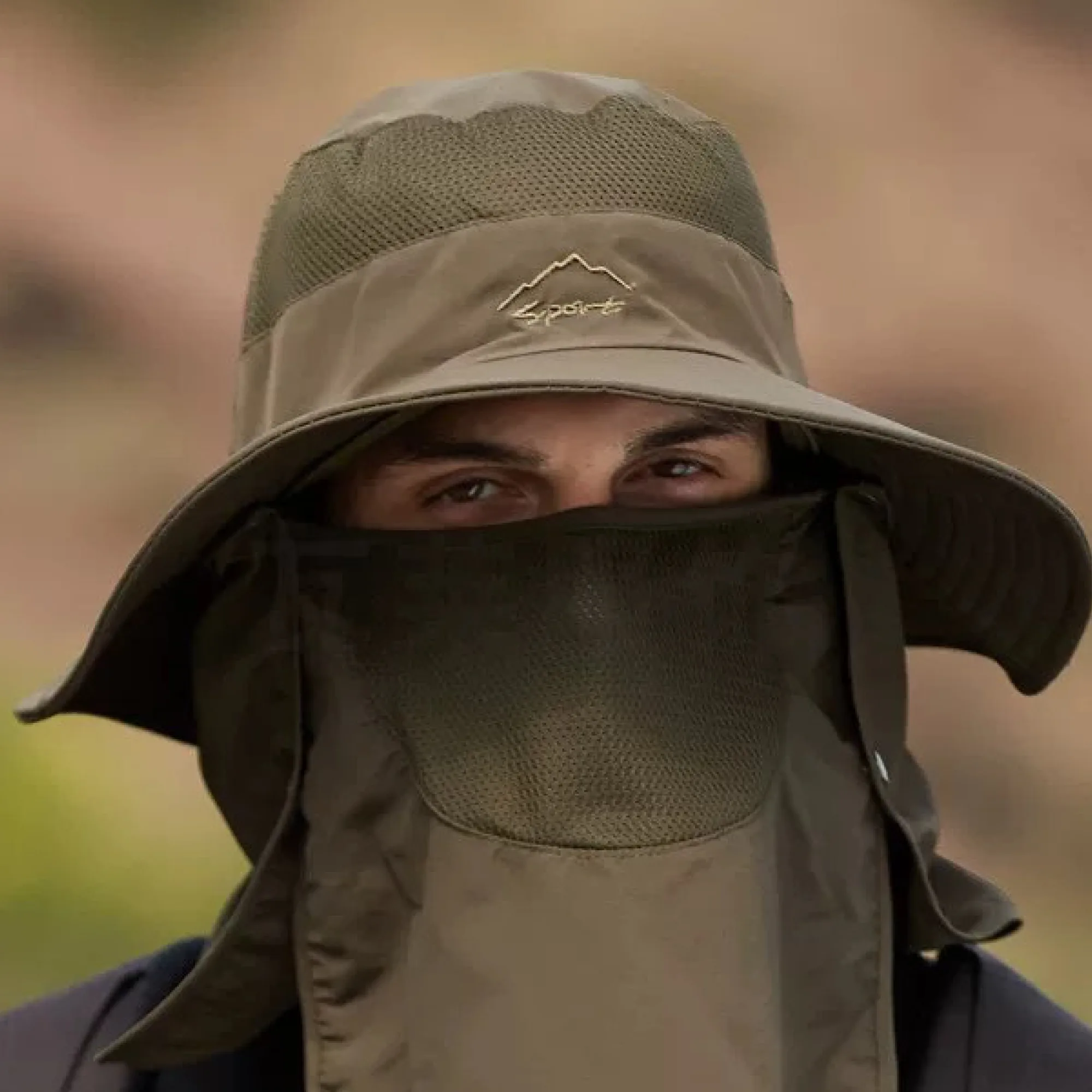 Adjustable Sun Protection Bucket Hat with Neck Flap and Face Cover thumbnail 3